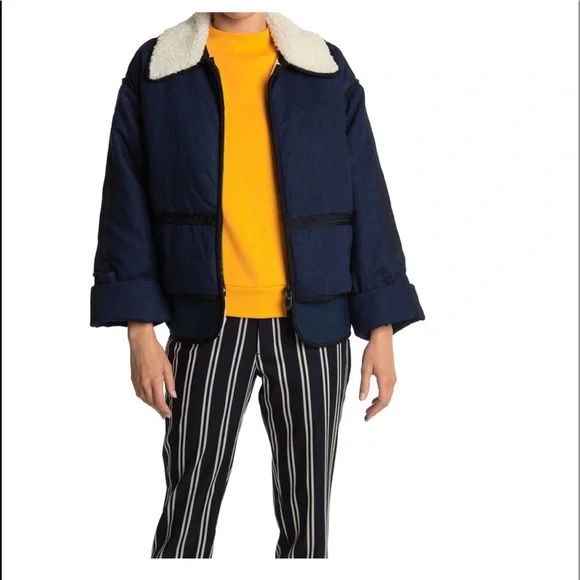 Scotch and soda padded denim bomber jacket